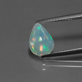 Opale multicolore naturelle en forme de poire, 1,07 ct, transparent