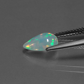 Opale multicolore naturelle en forme de poire, 1,07 ct, transparent