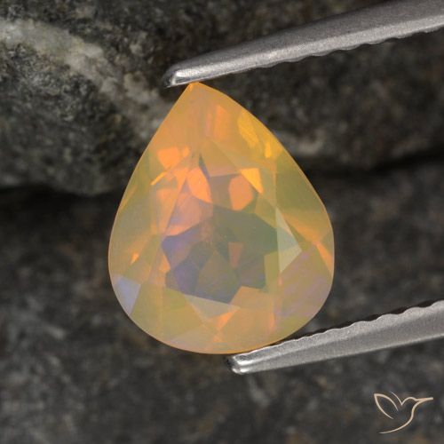 0.85ct Naturel Multicolore Opale, En forme de poire, Transparent