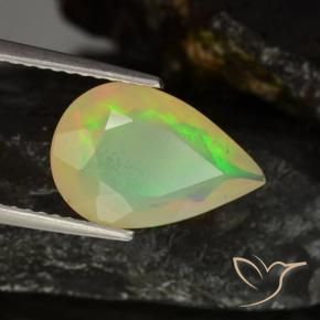 Opale Multicolore naturelle En forme de poire, 1.90 ct, Transparent