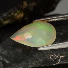 Opale Multicolore naturelle En forme de poire, 1.90 ct, Transparent