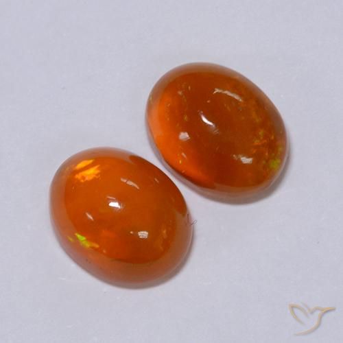 2.56ctw Naturel Orange intense Opale, ovale, Translucide, Photo A