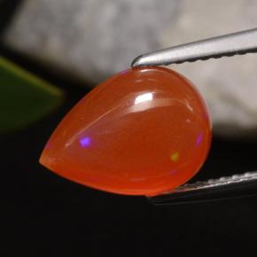 Opale Orange rouge intense naturelle En forme de poire, 1.97 ct, Translucide