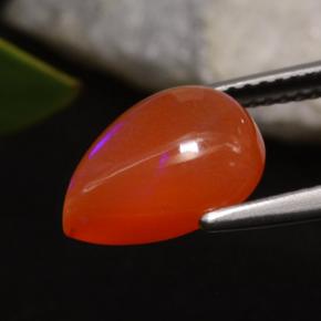 Opale Orange rouge intense naturelle En forme de poire, 1.97 ct, Translucide