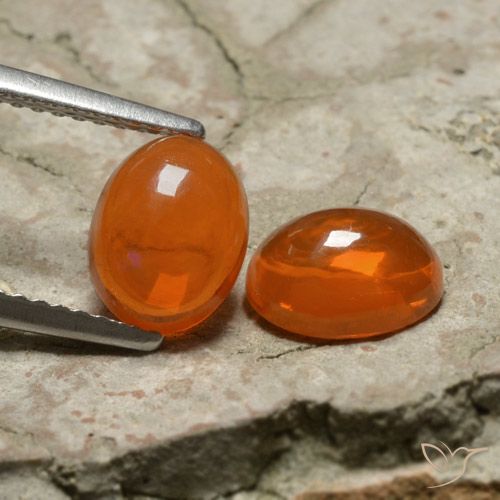 1.81ctw Naturel Orange feu Opale, ovale, Transparent