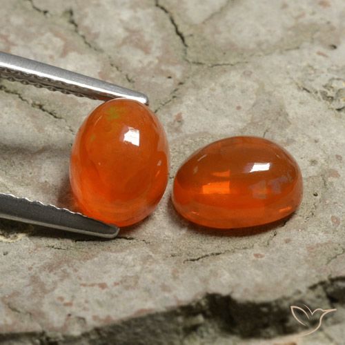 2.03ctw Naturel Orange intense Opale, ovale, Transparent