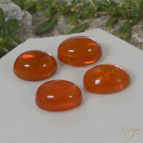 3.82ctw Naturel Orange feu Opale, ovale, Transparent, Photo A