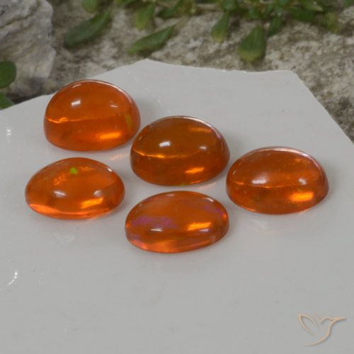4.79ctw Naturel Orange feu Opale, ovale, Transparent