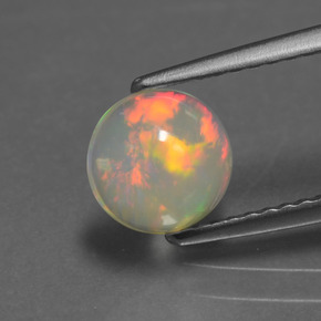 Opale multicolore naturelle coupe roude, 0,85 ct, transparent