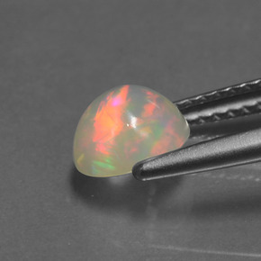 Opale multicolore naturelle coupe roude, 0,85 ct, transparent