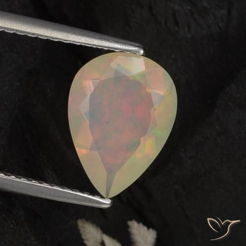 Opale Multicolore naturelle En forme de poire, 1.42 ct, Translucide