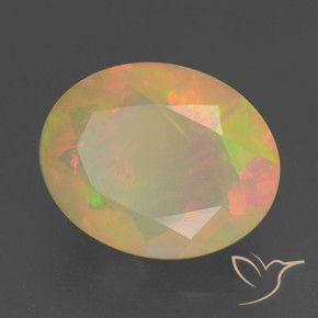 Opale Multicolore naturelle ovale, 1.33 ct, Transparent