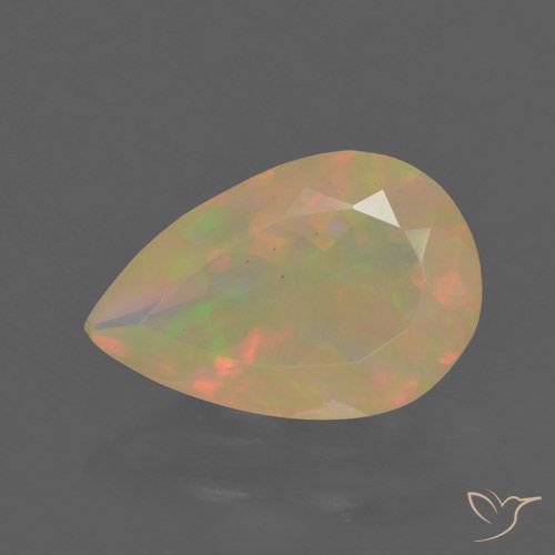1.56ct Naturel Multicolore Opale, En forme de poire, Translucide
