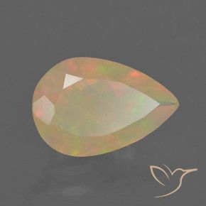 Opale Multicolore naturelle En forme de poire, 1.56 ct, Translucide