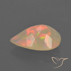 Opale Multicolore naturelle En forme de poire, 1.56 ct, Translucide
