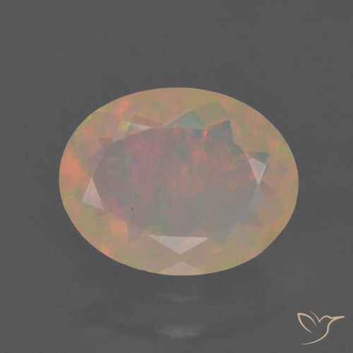 1.37ct Naturel Multicolore Opale, ovale, Translucide