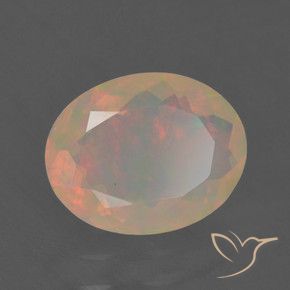 Opale Multicolore naturelle ovale, 1.37 ct, Translucide