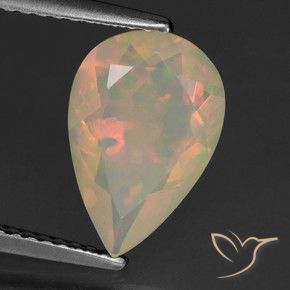 Opale Multicolore naturelle En forme de poire, 1.47 ct, Transparent