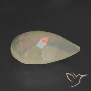 Opale Multicolore naturelle En forme de poire, 1.47 ct, Transparent