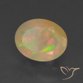 Opale Multicolore naturelle ovale, 1.46 ct, Translucide