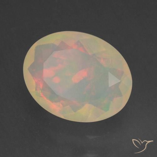 Opale Multicolore naturelle ovale, 1.31 ct, Transparent