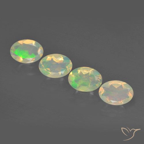 1.91ctw Naturel Multicolore Opale, ovale, Transparent