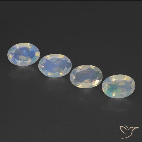 1.54ctw Naturel Multicolore Opale, ovale, Transparent
