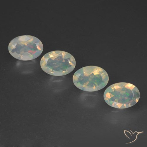 1.97ctw Naturel Multicolore Opale, ovale, Transparent