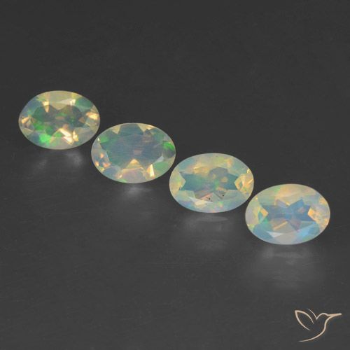 1.75ctw Naturel Multicolore Opale, ovale, Transparent