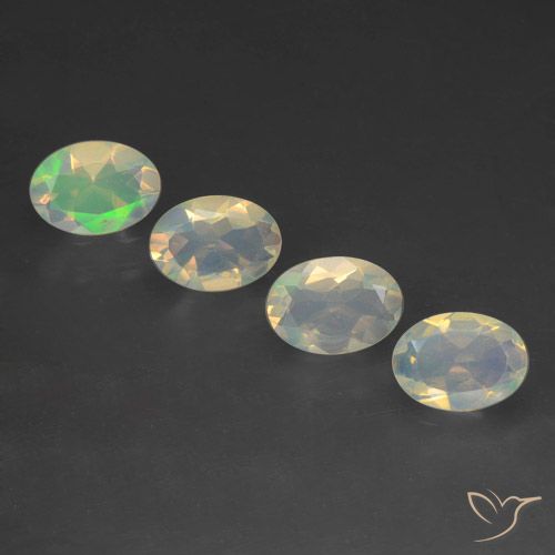 1.64ctw Naturel Multicolore Opale, ovale, Transparent