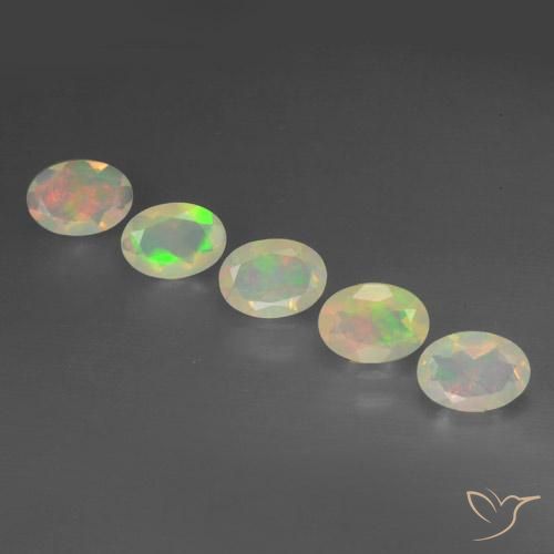 2.03ctw Naturel Multicolore Opale, ovale, Transparent