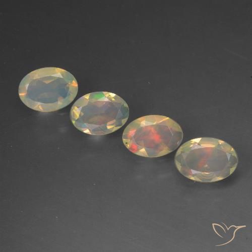 1.46ctw Naturel Multicolore Opale, ovale, Transparent