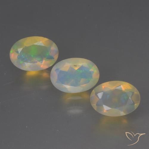 1.30ctw Naturel Multicolore Opale, ovale, Transparent