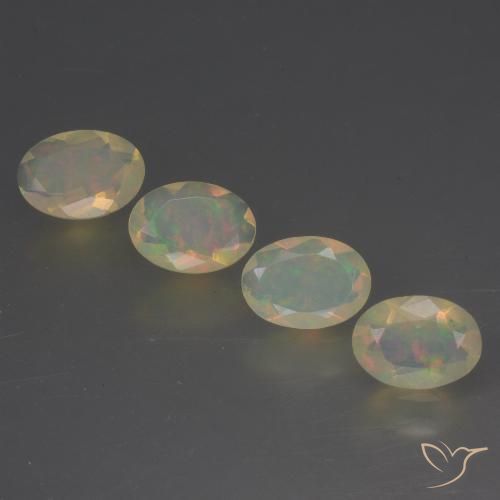1.48ctw Naturel Multicolore Opale, ovale, Transparent