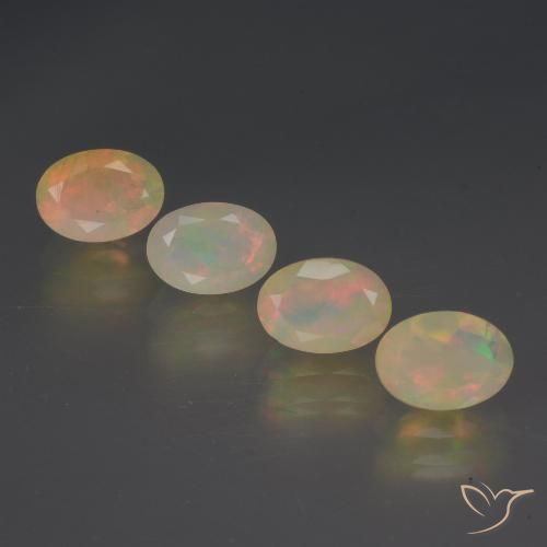 2.23ctw Naturel Multicolore Opale, ovale, Transparent