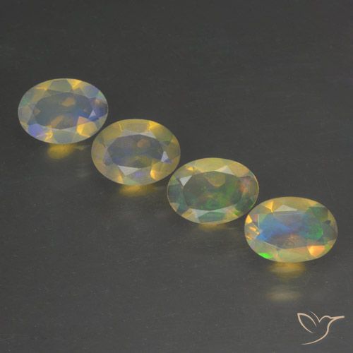 1.47ctw Naturel Multicolore Opale, ovale, Transparent