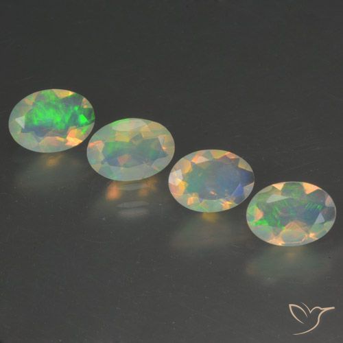 1.54ctw Naturel Multicolore Opale, ovale, Transparent