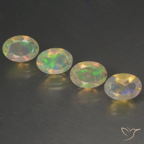 1.55ctw Naturel Multicolore Opale, ovale, Transparent