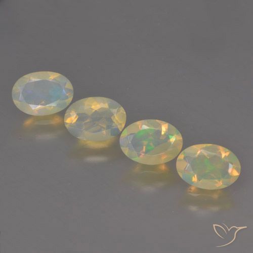 1.72ctw Naturel Multicolore Opale, ovale, Transparent