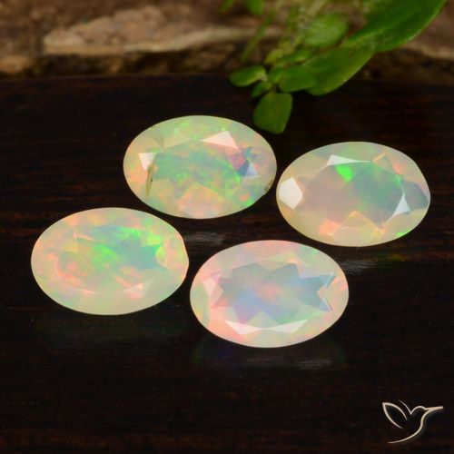 1.14ctw Naturel Multicolore Opale, ovale, Transparent