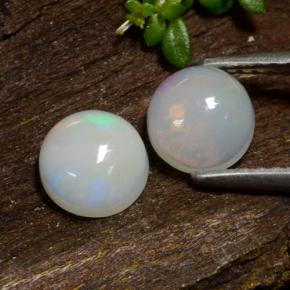 Achetez naturel 1,22ct blanc opale gems, coupe roude, en provenance ethiopie chez gemselect. en stock, livraison internationale!