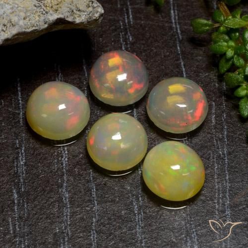3.01ctw Naturel Multicolore Opale, Tour, Translucide