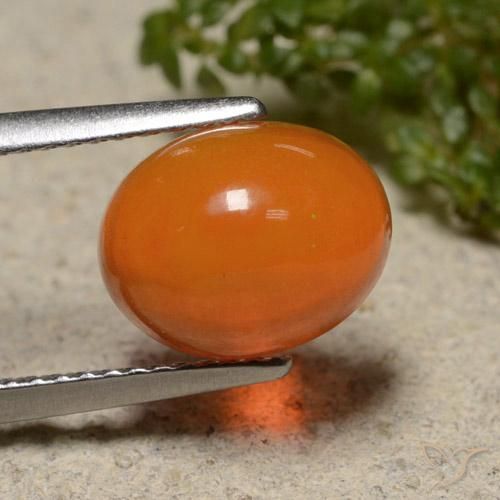 Opale Orange feu naturelle ovale, 2.16 ct, Translucide