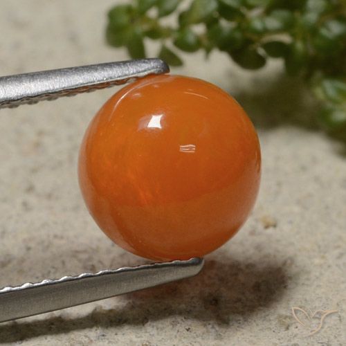 1.41ct Naturel Orange feu Opale, Tour, Translucide, Photo A