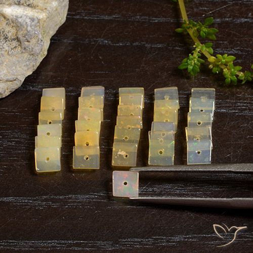 5.85ctw Naturel Multicolore Opale, Carré, Translucide