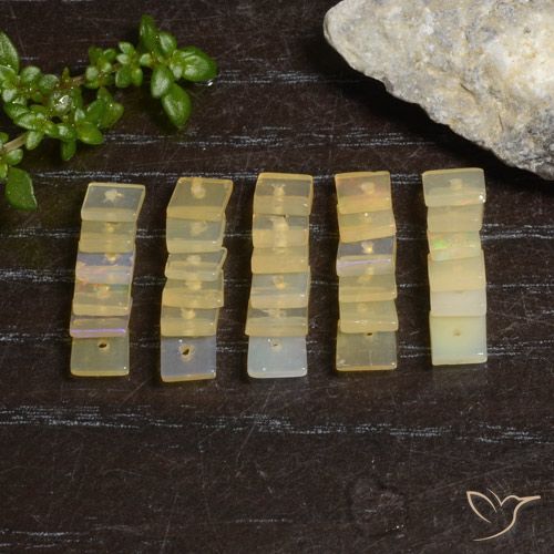 3.90ctw Naturel Multicolore Opale, Carré, Transparent, Photo A