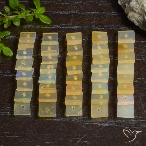 6.05ctw Naturel Multicolore Opale, Carré, Transparent, Photo A