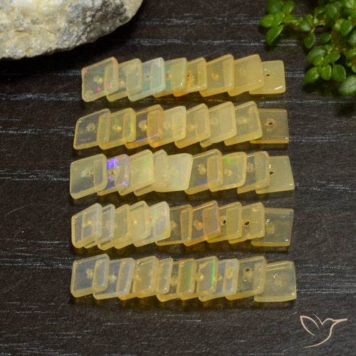 7.16ctw Naturel Multicolore Opale, Carré, Transparent