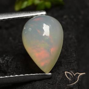 Opale Multicolore naturelle En forme de poire, 1.34 ct, Translucide