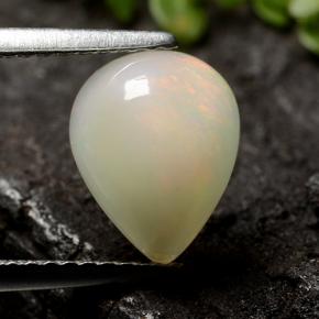 Opale Blanc multicolore naturelle En forme de poire, 1.50 ct, Translucide